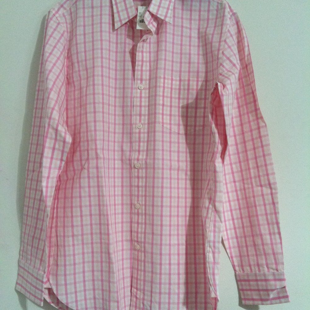 J.CREW MENS NEW PINK 100%COTTON DRESS SHIRT SIZE: M(15-15.5) - Picture 3 of 4